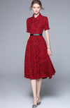 Rochie Roșie De Designer Vintage Anilor 40