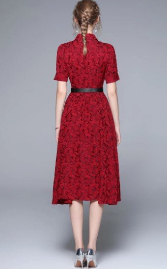 Rochie Roșie De Designer Vintage Anilor 40
