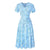Rochie De Epocă Cu Flori Albastre Anii 40