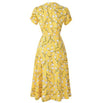 Rochie Vintage Cu Flori Galbene Anilor 40