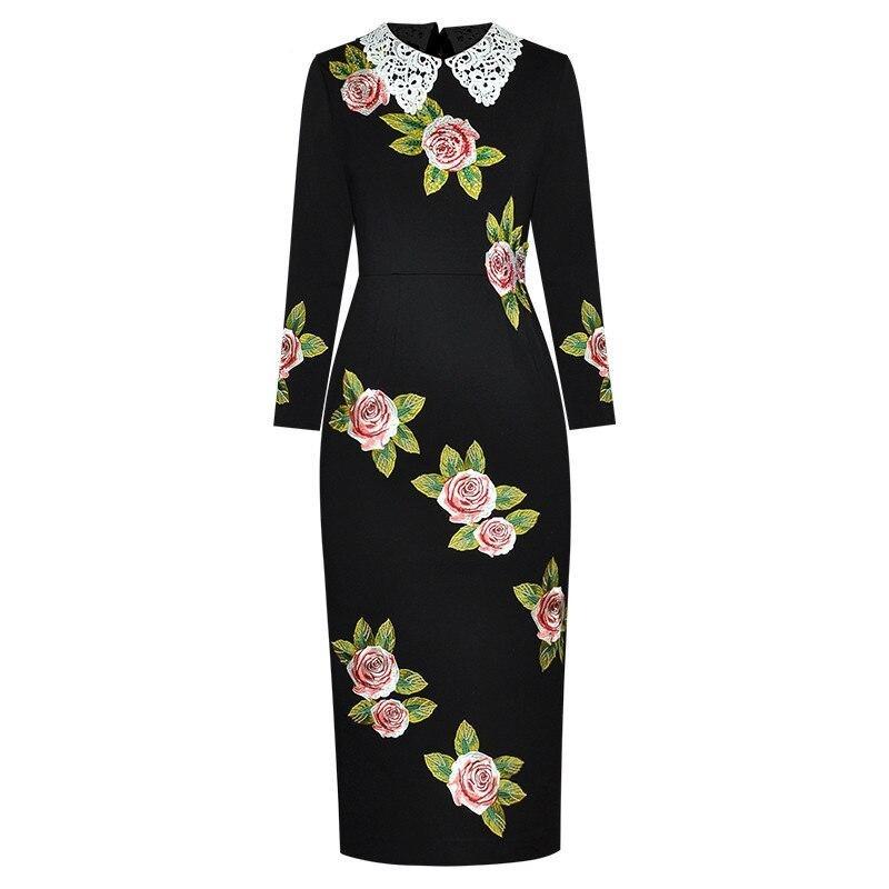 Rochie Vintage Anilor 40 Cu Trandafiri Mari