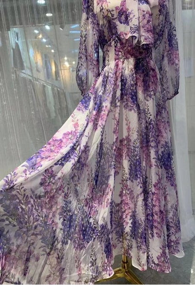 Rochie De Lavandă Lungă De Epocă Anii 40