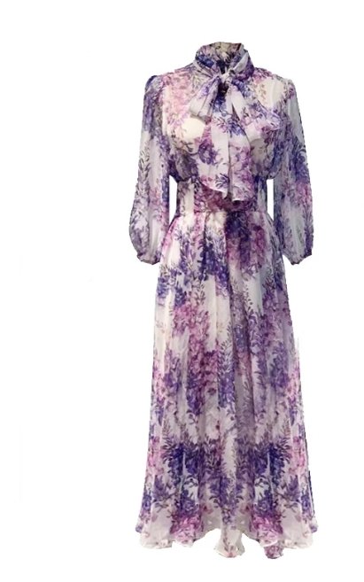 Rochie De Lavandă Lungă De Epocă Anii 40