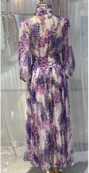 Rochie De Lavandă Lungă De Epocă Anii 40