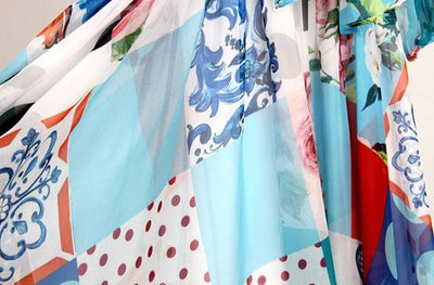 Rochie Mozaică Lungă De Epocă Anii 40