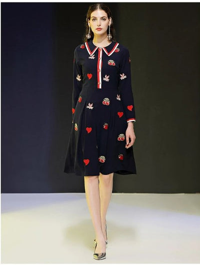 Rochie De Seară Vintage, Bleumarin, Anii 40