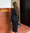 Rochie Neagră Bodycon De Epocă Anii 40