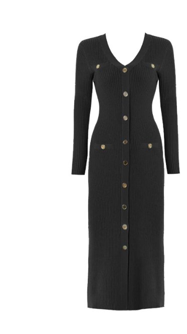 Rochie Neagră Bodycon De Epocă Anii 40