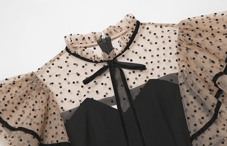 Rochie Neagră De Epocă Cu Talie Înaltă Anilor 40