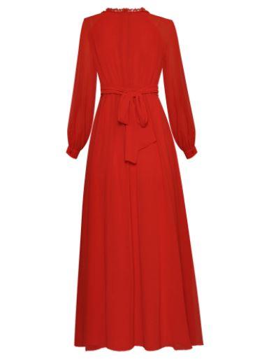 Rochie Roșie Cu Talie Înaltă De Epocă Anii 40