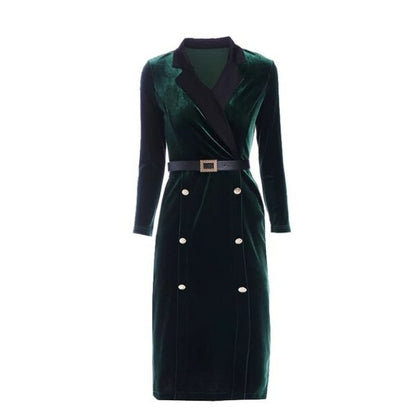 Rochie Vintage Din Catifea Verde Anilor 40