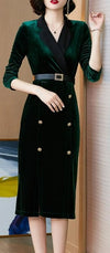 Rochie Vintage Din Catifea Verde Anilor 40