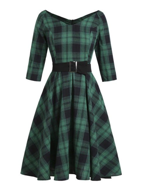 Rochie Tartan De Epocă Anii 50