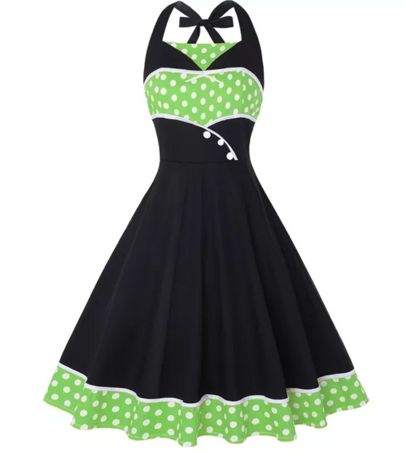 Rochie Vintage Anilor 60 Plus Marime Verde