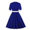 Rochie Albă Albastră De Toamnă Vintage