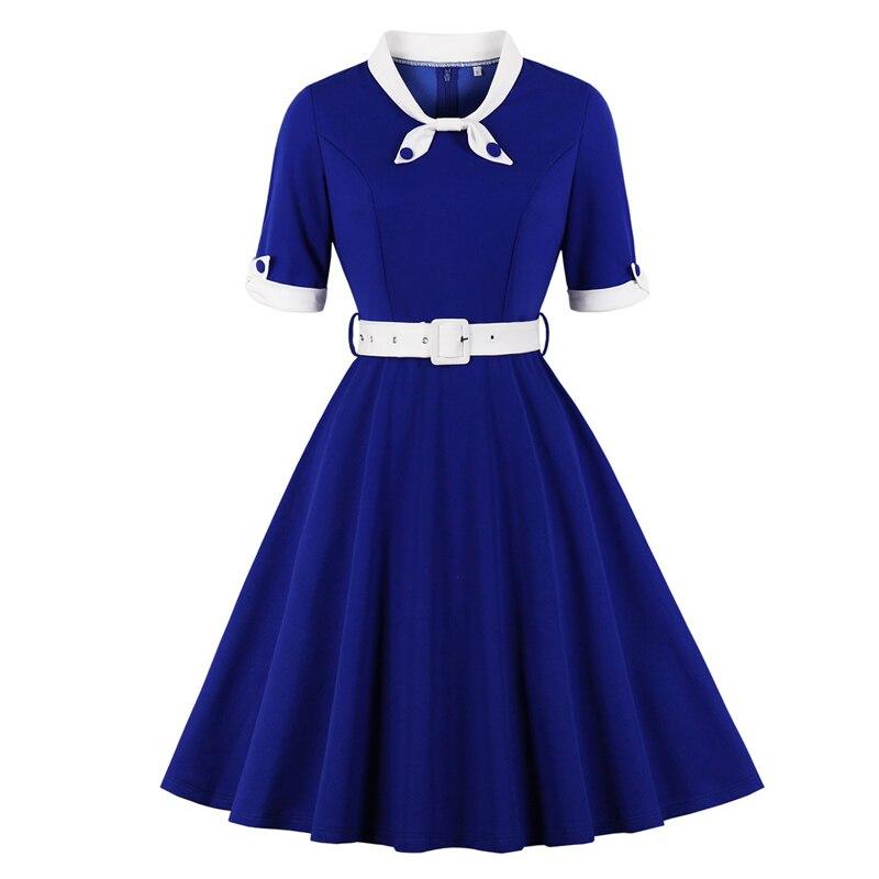 Rochie Albă Albastră De Toamnă Vintage