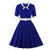 Rochie Albă Albastră De Toamnă Vintage