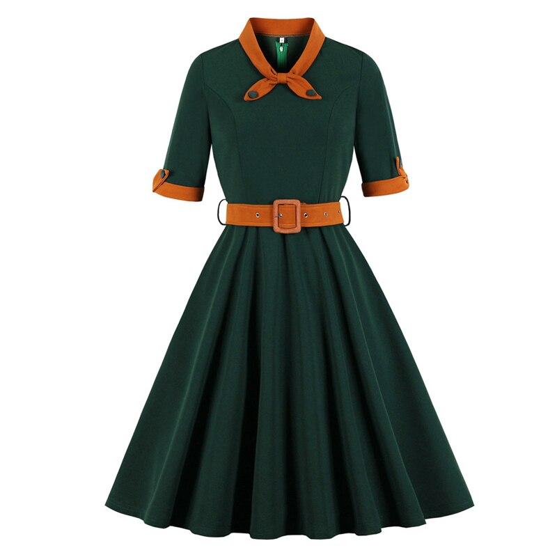 Rochie Vintage Verde De Toamna