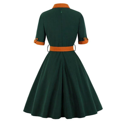 Rochie Vintage Verde De Toamna