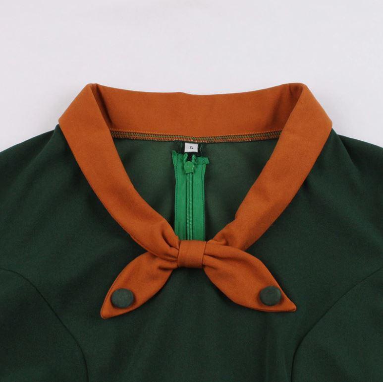 Rochie Vintage Verde De Toamna