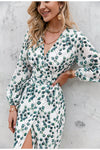 Rochie Vintage Albă Și Verde