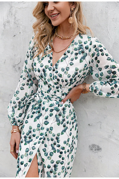 Rochie Vintage Albă Și Verde