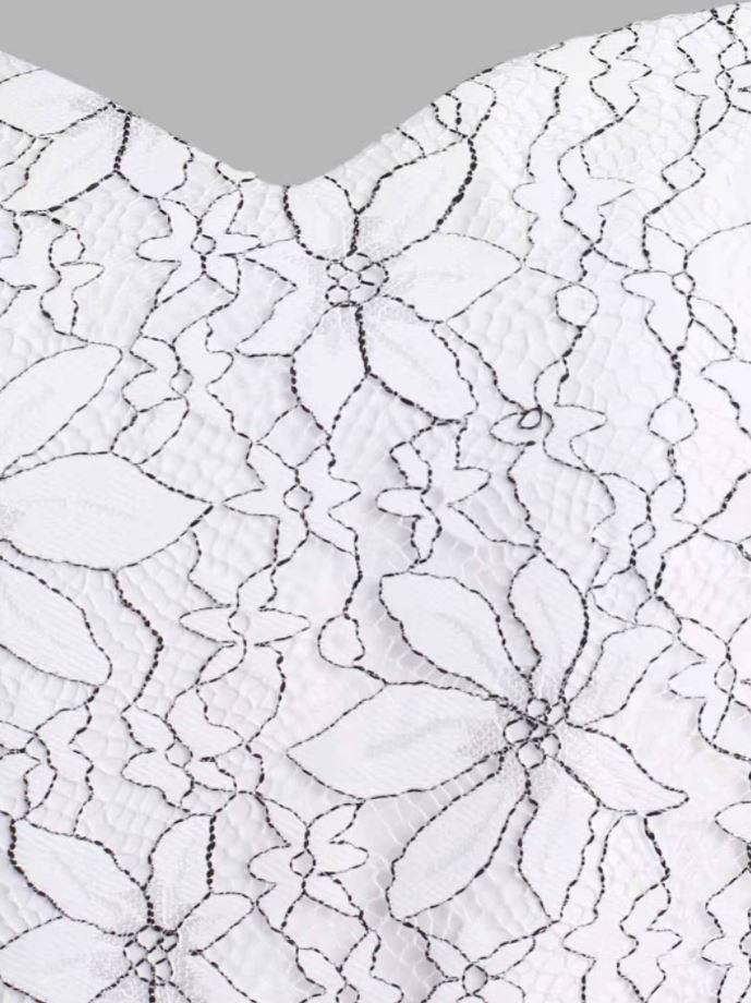 Rochie Vintage Albă Cu Broderie