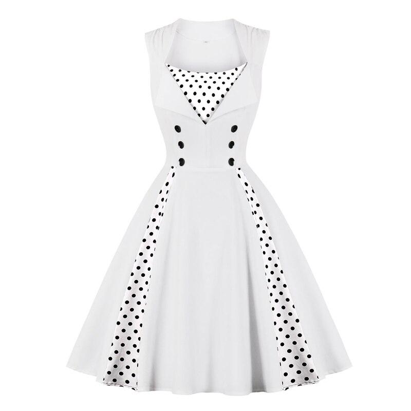 Rochie Rockabilly Albă De Epocă