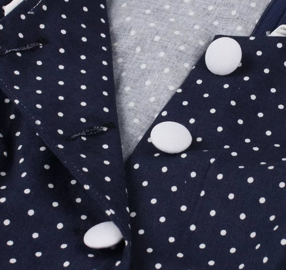 Rochie De Epocă Cu Guler Din Dantelă Albastră