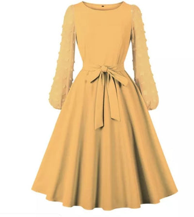 Rochie Galbenă Boemă De Epocă