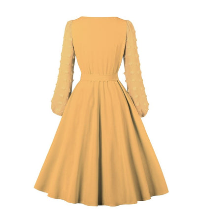 Rochie Galbenă Boemă De Epocă