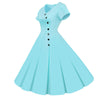 Rochie Vintage Nasturi Albastru