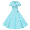 Rochie Vintage Nasturi Albastru