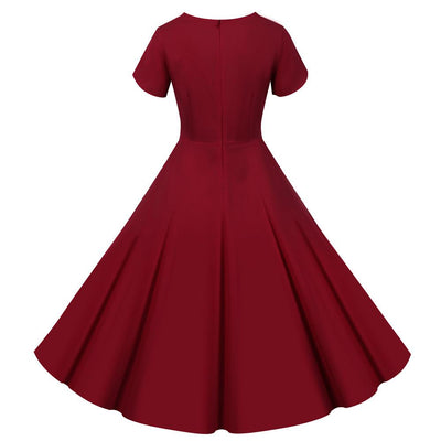 Rochie Vintage Nasturi Bordeaux