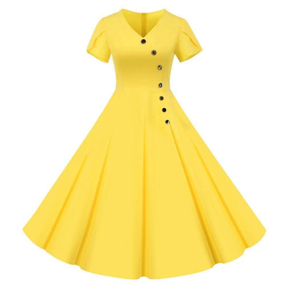Rochie Vintage Nasturi Galbeni