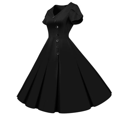 Rochie Vintage Nasturi Negri