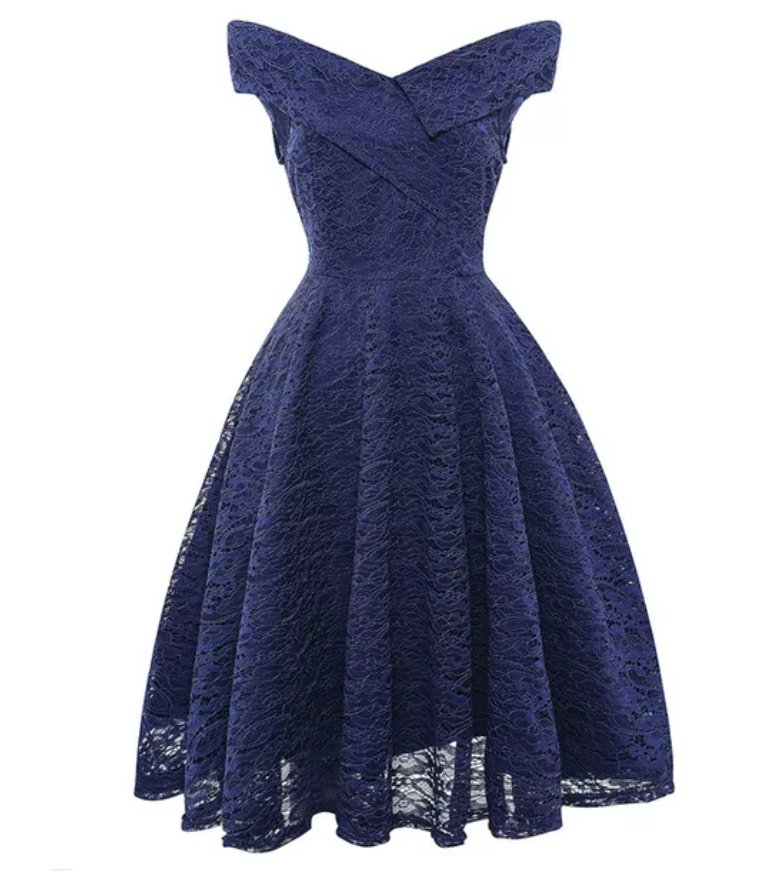 Rochie De Broderie Albastră Vintage