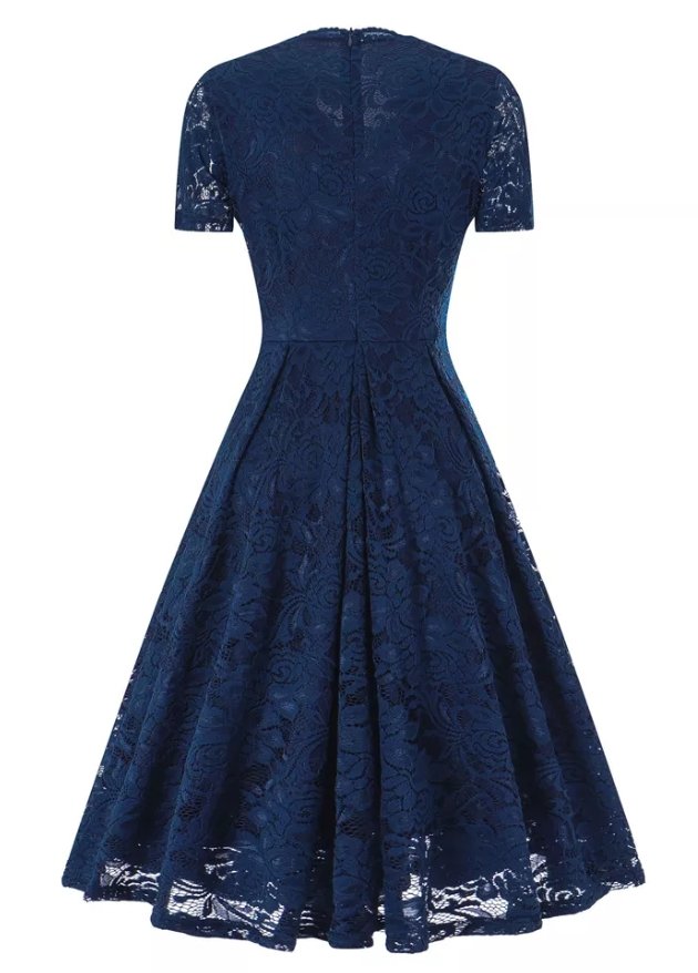 Rochie Broderie Vintage Bleumarin