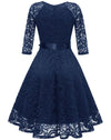 Rochie De Broderie Albastră Vintage