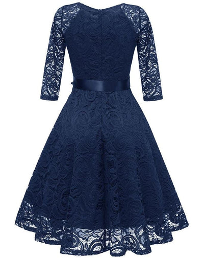 Rochie De Broderie Albastră Vintage