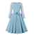 Rochie Vintage Cu Broderie Albastră