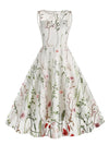Rochie Vintage Cu Broderie Burgundy