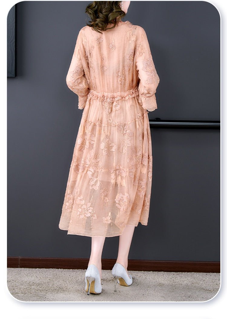 Rochie Vintage Cu Broderie Florală