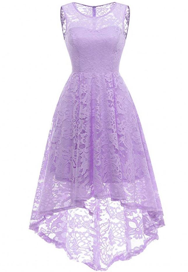 Rochie Vintage Cu Broderie Lavanda