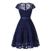 Rochie Vintage Cu Broderie Bleumarin