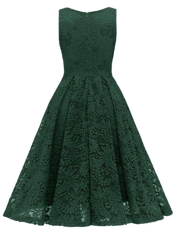 Rochie Vintage Verde Cu Broderie