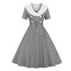 Rochie Vintage Cu Carouri Negre