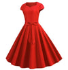 Rochie Vintage Cu Centura Rosie