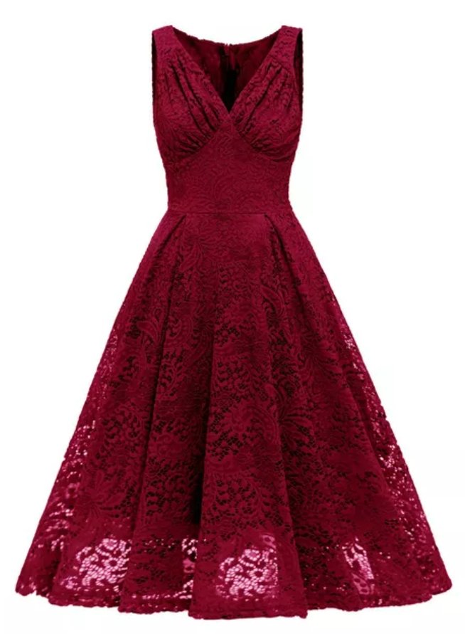 Rochie De Ceremonie Roșie De Epocă