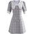 Rochie Vintage Chic Gri Cu Carouri